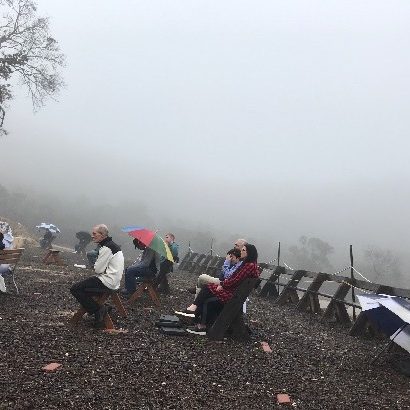 Mass on Tepeyac in Foggy Weather