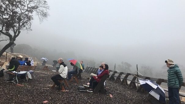Mass on Tepeyac in Foggy Weather