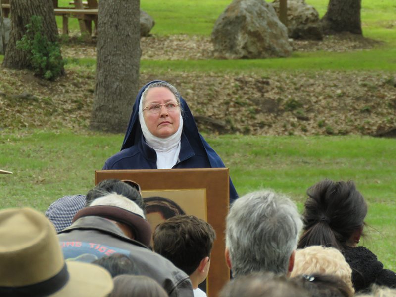 Mother Magdalene Reflecting on Jesus' Suffering
